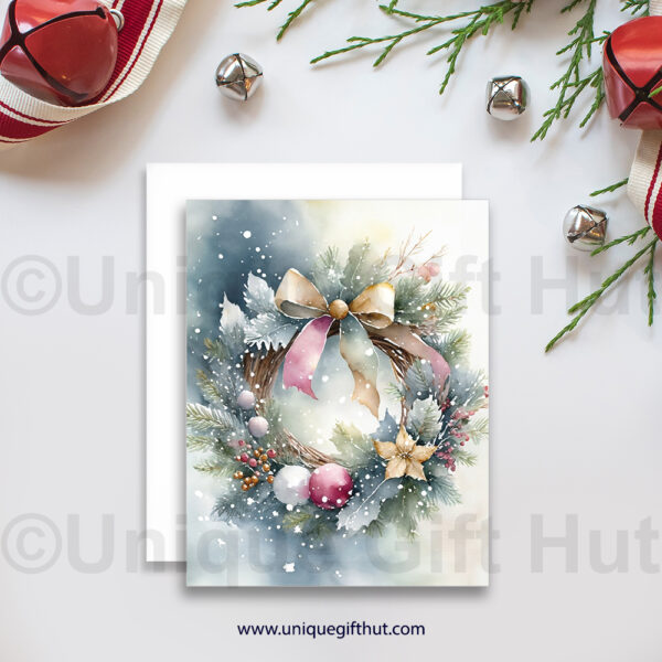 Holiday wreath card